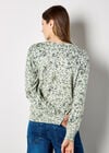 Fine Knit Silhouette Floral Jumper, Mint, large