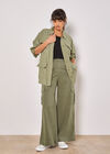 Wide Leg Chino Trousers, Khaki, large
