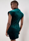 Ruched Velvet Bodycon Mini Dress, Green, large