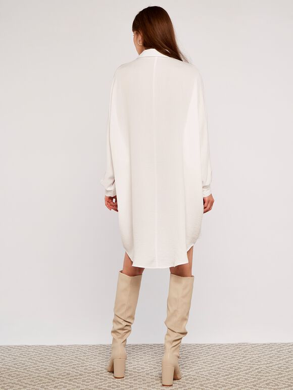 Shirt Dress, White, large