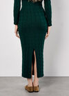 Cable Knit Maxi Skirt, Green, large