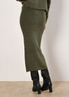 Waffle Knit Midaxi Skirt, Green, large