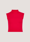 High Neck Knitted Crop Top, Red, large