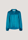 Soft Satin Shirt, Blue, large