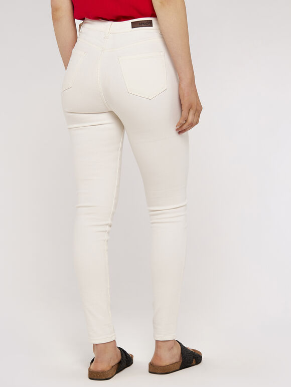 Sienna Mid-Rise Skinny Jeans, White, large