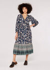 Sarasa Ruffle Midi Dress, Navy, large