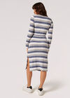 Soft Touch Stripe Midi Dress, Navy, large