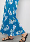 Tropical Leaf Bias Maxi Skirt, Blue, large