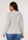 Curve Pointelle Wrap Jumper , Gris clair / Argent, grand