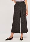 Twill Culotte Trousers, Black, large