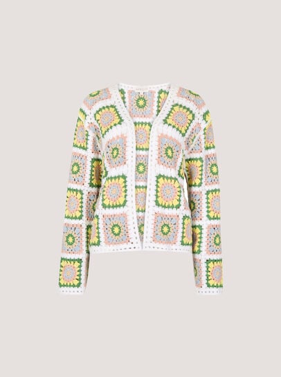 Pastel Floral Crochet Cardigan