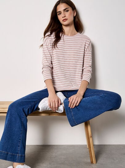 Soft Slub Jersey Stripe Top