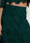 Guipure Lace Daisy Midi Skirt, Green, large