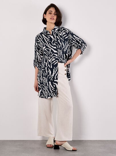 Zebra Print Oversized Shirt
