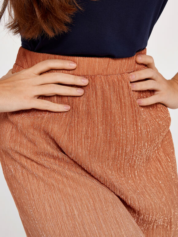 Ombre Plisse Skirt, Rust, large