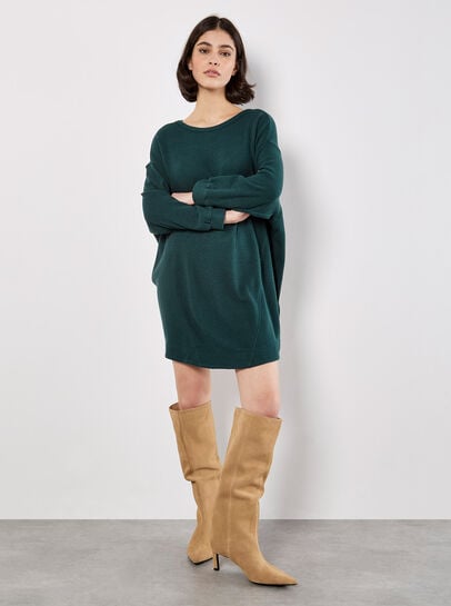 Honeycomb Knit Jumper Mini Dress