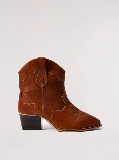 Tan Ankle Leather Boots
