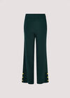 Ribbed Wide Leg Trousers, Green, large