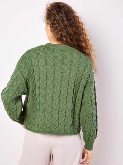 Cotton Blend Cable Knit Jumper