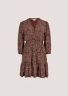 Paisley Ruffle Soft Mini Dress, Burgundy, large