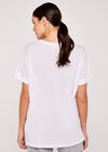 Wild Animal Lips Turn Up T-Shirt, White, large