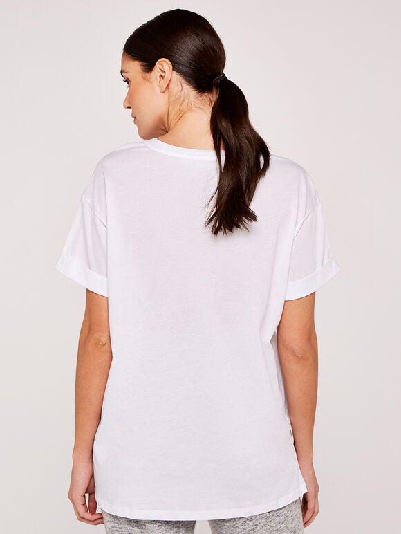 Wild Animal Lips Turn Up T-Shirt, White, large