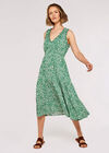 Daisy Print Tiered Midi Dress, Green, large