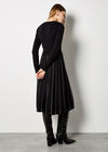 Mini Chevron Stripe Knitted Midi Dress, Black, large