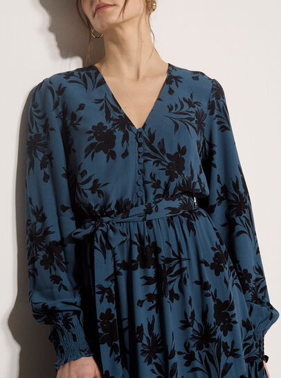 Floral Crepe Midi Dress