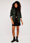 Gingham Fleece Lined Shirt, Green, large