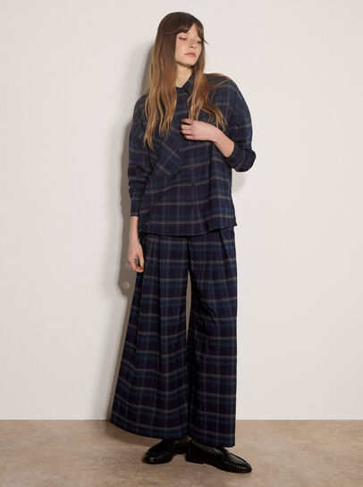 Oversized Check Print Shirt