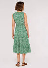 Daisy Print Tiered Midi Dress, Green, large