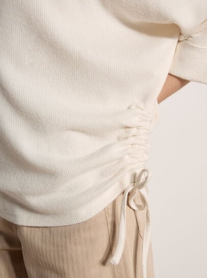 Soft Touch Drawstring Batwing Top