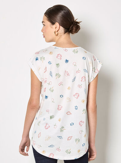 Colourful Tropical Print Jersey T-Shirt