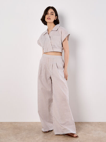 Stripe Wide Leg Trousers