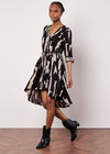 Paint Stroke Shirt Mini Dress, Black, large