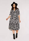 Curve Swirl Print Dress, Cream, large