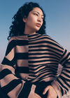 Mixed Stripe Ottoman Rib Knit Jumper, Black, large