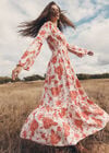 Floral Bardot Maxi Dress, Cream, large