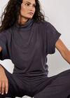 Soft Touch Ruched Top, Dark Grey - Charcoal, large