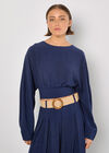 Split Back Crop Top, Navy, large