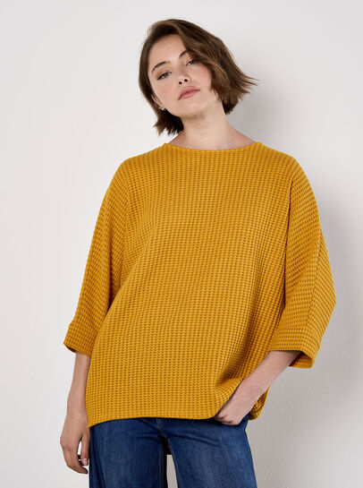 Waffle Knit Batwing Top