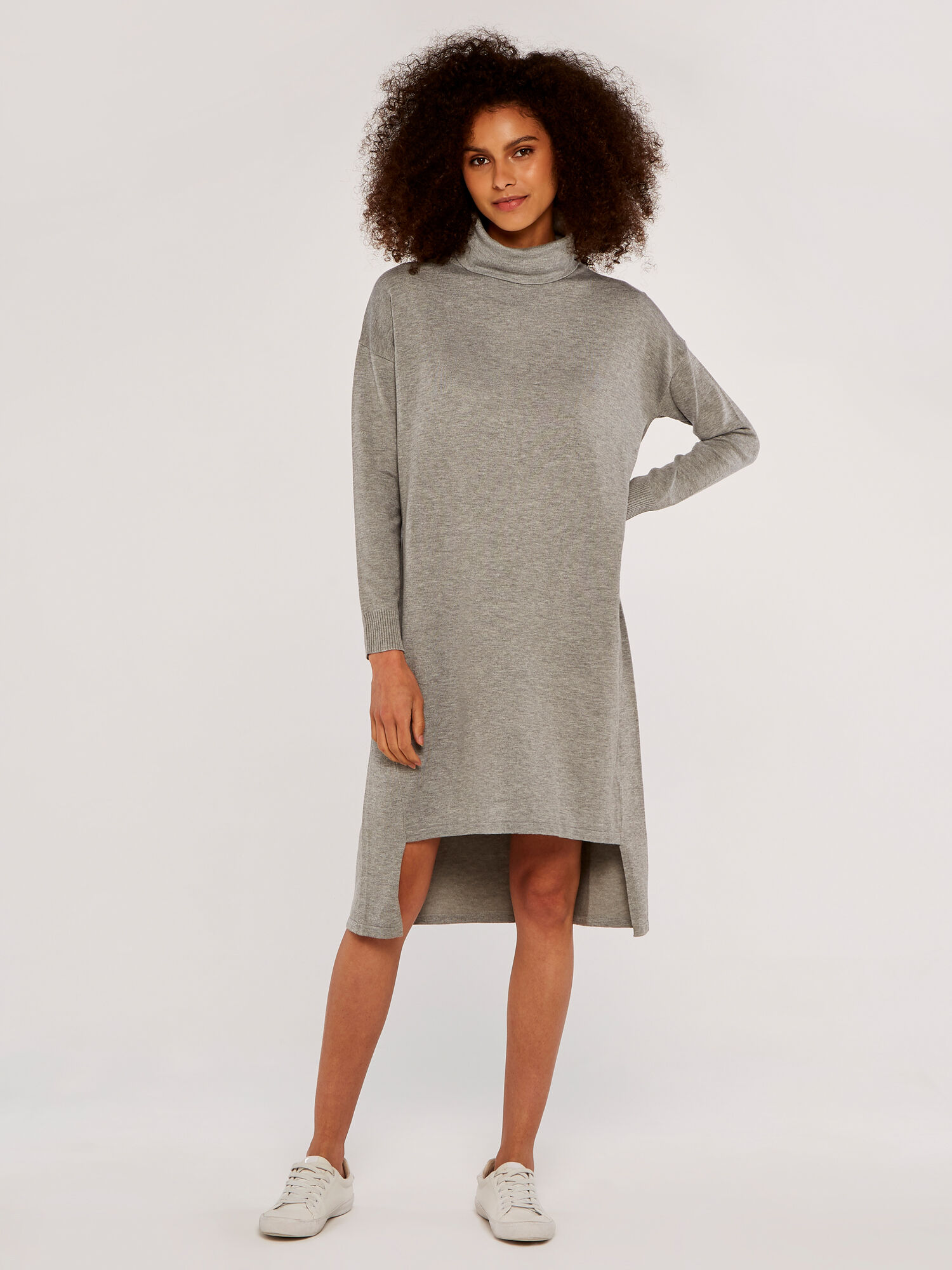 Roll Neck Jumper Dress | Apricot UK