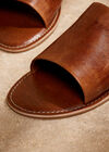 Mules en cuir souple, marron, grande