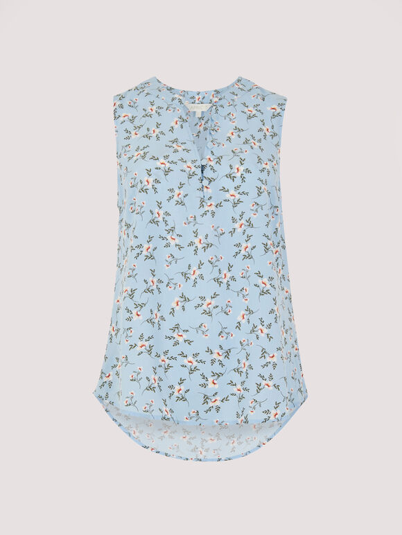 Orchid Open Neck Top, Blue, large