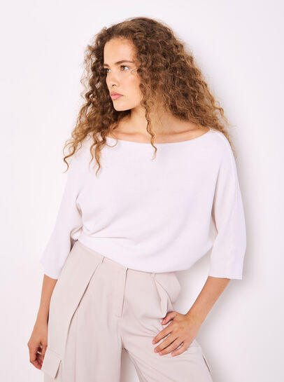 Stretch Knit Batwing Top