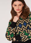 Geometric Chevron Jumper, Green, large