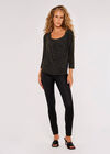 Sparkle Over Wrap Top, Stone, large