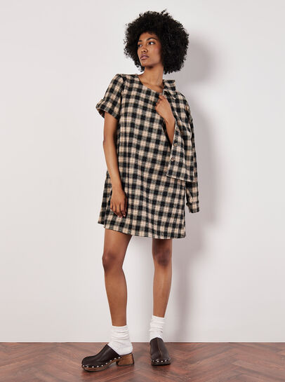 Check Print Swing Mini Dress