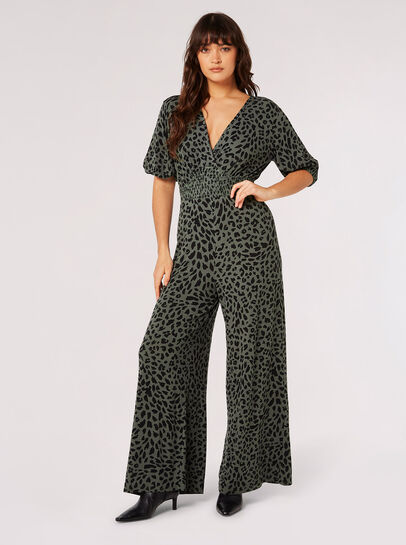 Cheetah Print Jersey Jumpsuit